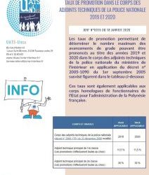 Taux de promotion des adjoints techniques de la Pn pour les années 2019-2020