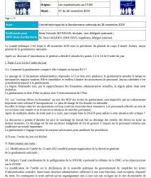 Comité technique Gendarmerie du 28 novembre 2019