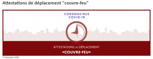 COVID 19 – Attestations Couvre feu