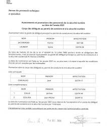 Corps des délégués au permis de conduire et à la sécurité routière – Promotions au 01 janvier 2021