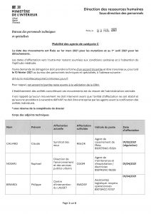 Mobilité catégorie C technique au 31 janvier 2021