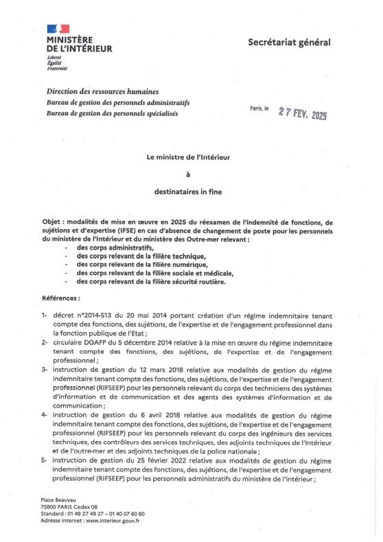 Rifseep et Complément Indemnitaire Annuel 2025